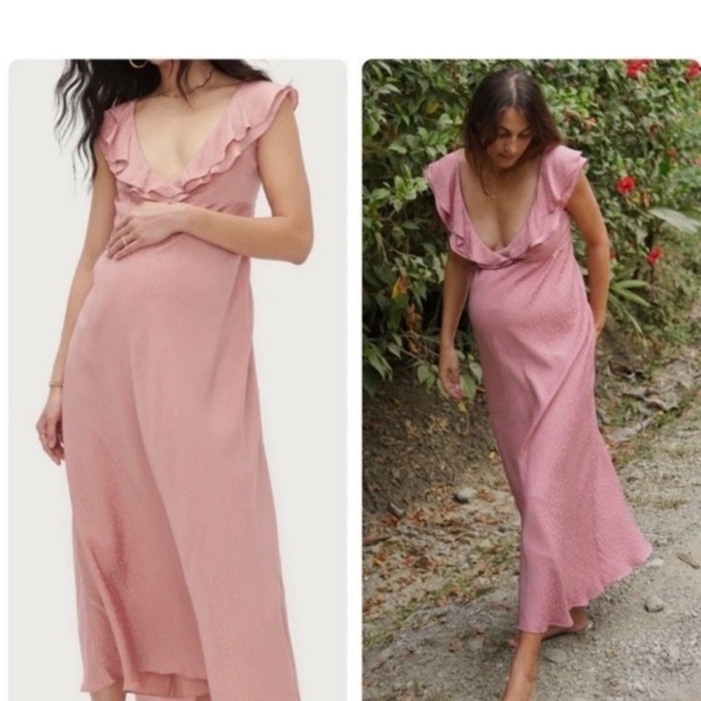 Hatch Pink Ruffle Maxi Dress